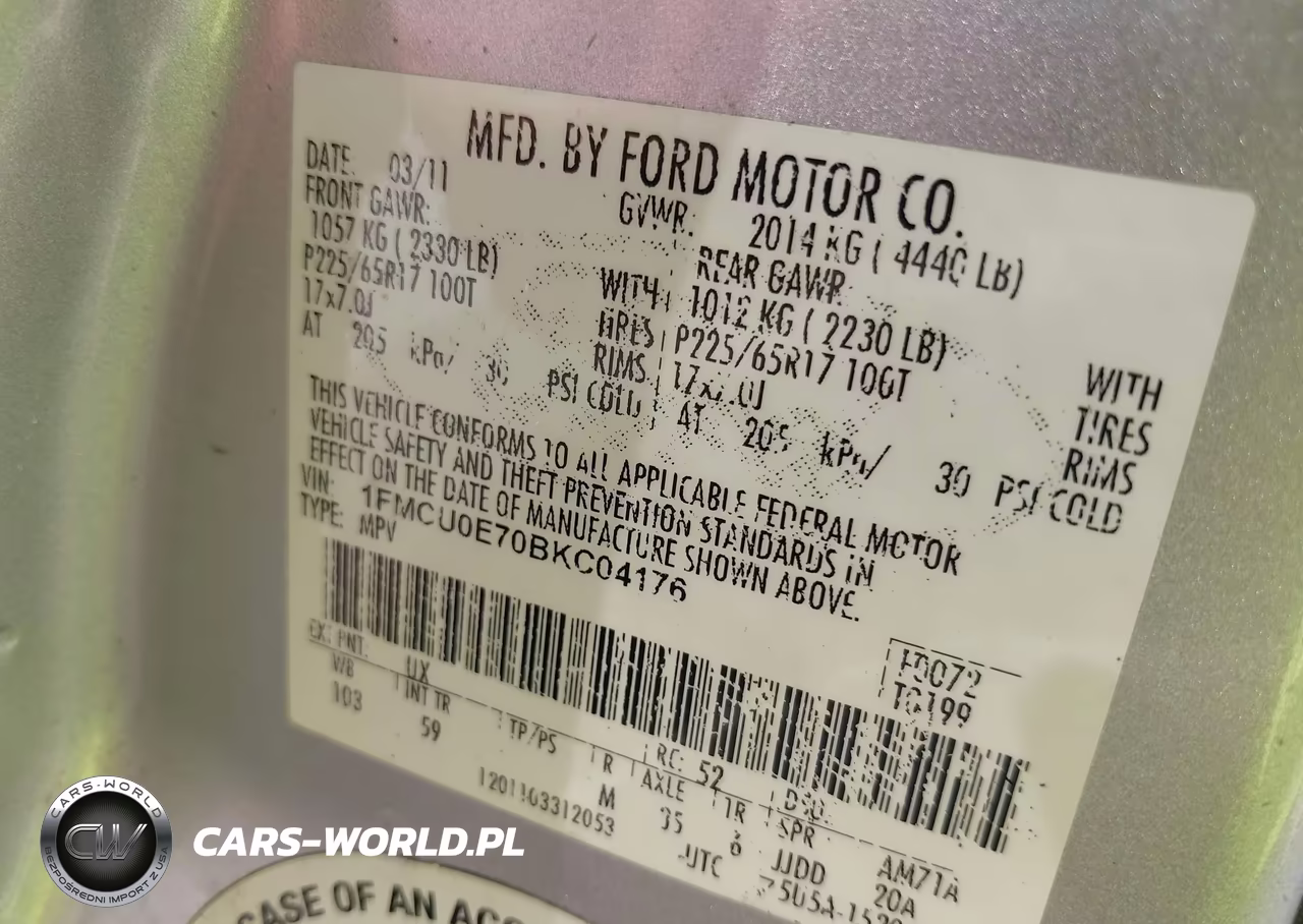 2011 Ford Escape Limited VIN:1FMCU0E70BKC04176 - 9