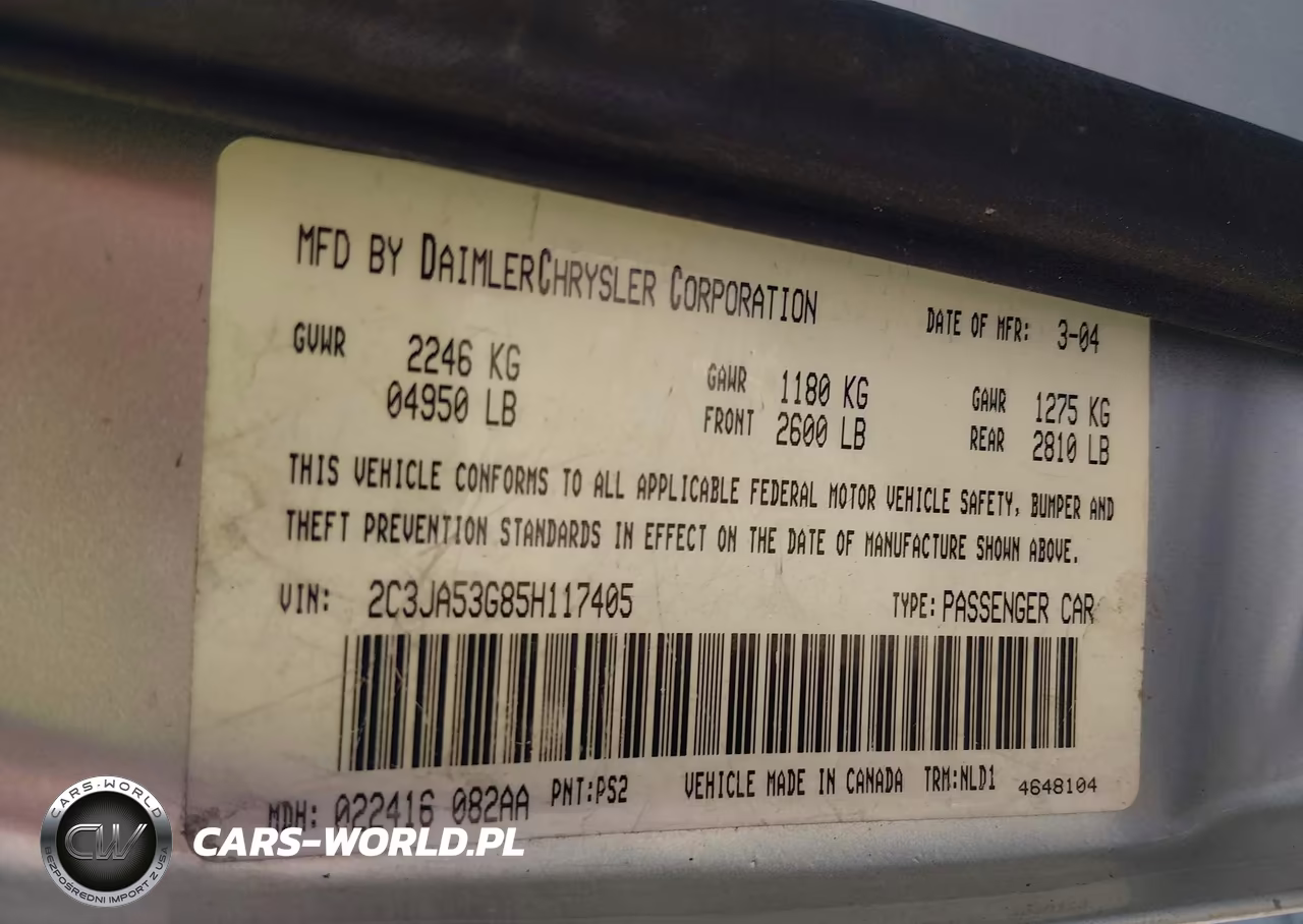 2005 Chrysler 300 Touring VIN:2C3JA53G85H117405 - 9