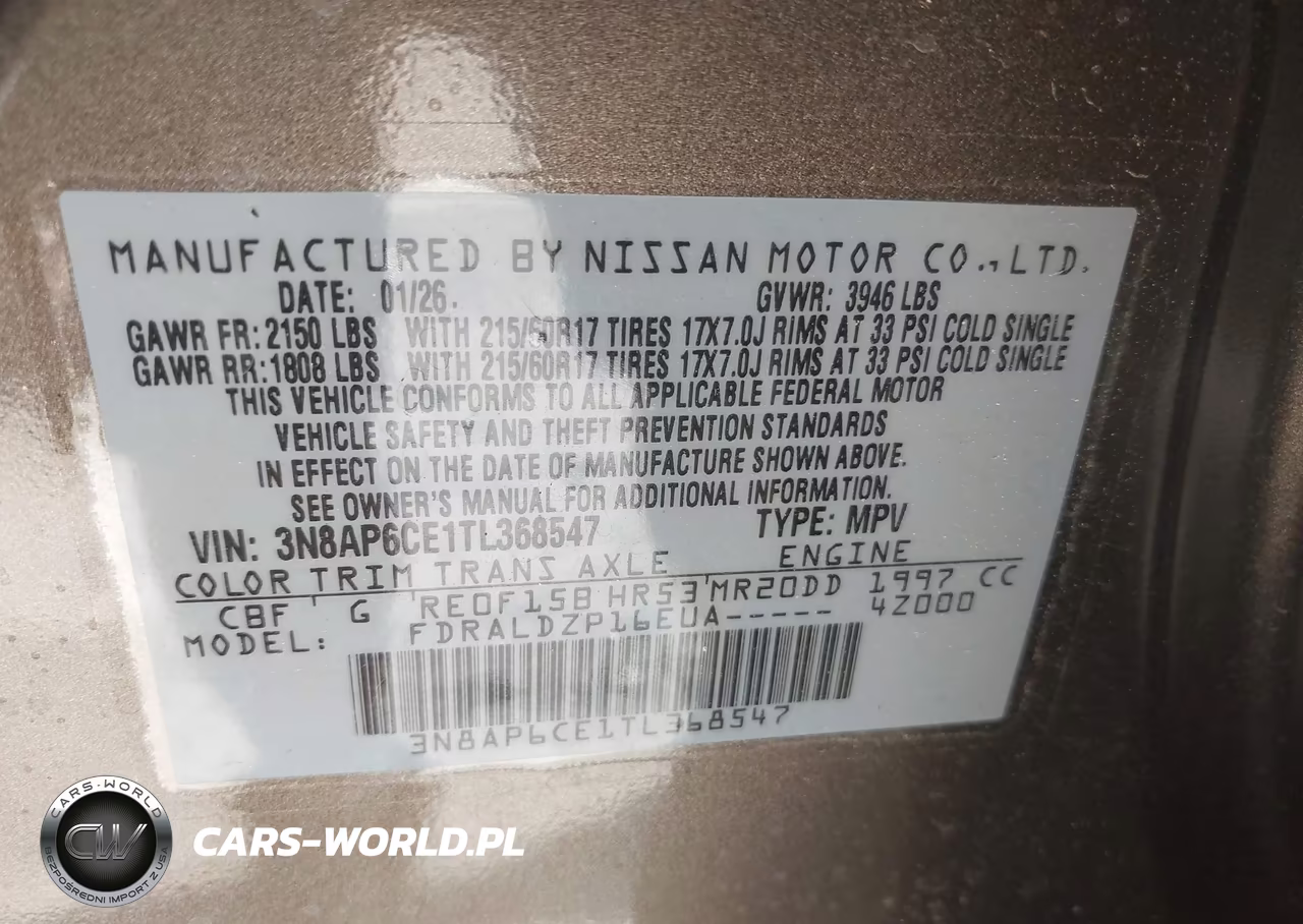 2026 Nissan Kicks Sv VIN:3N8AP6CE1TL368547 - 9