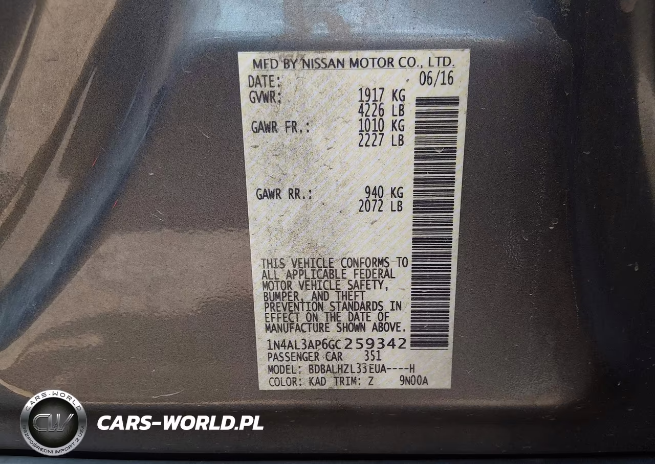 2016 Nissan Altima 2.5 Sr VIN:1N4AL3AP6GC259342 - 9