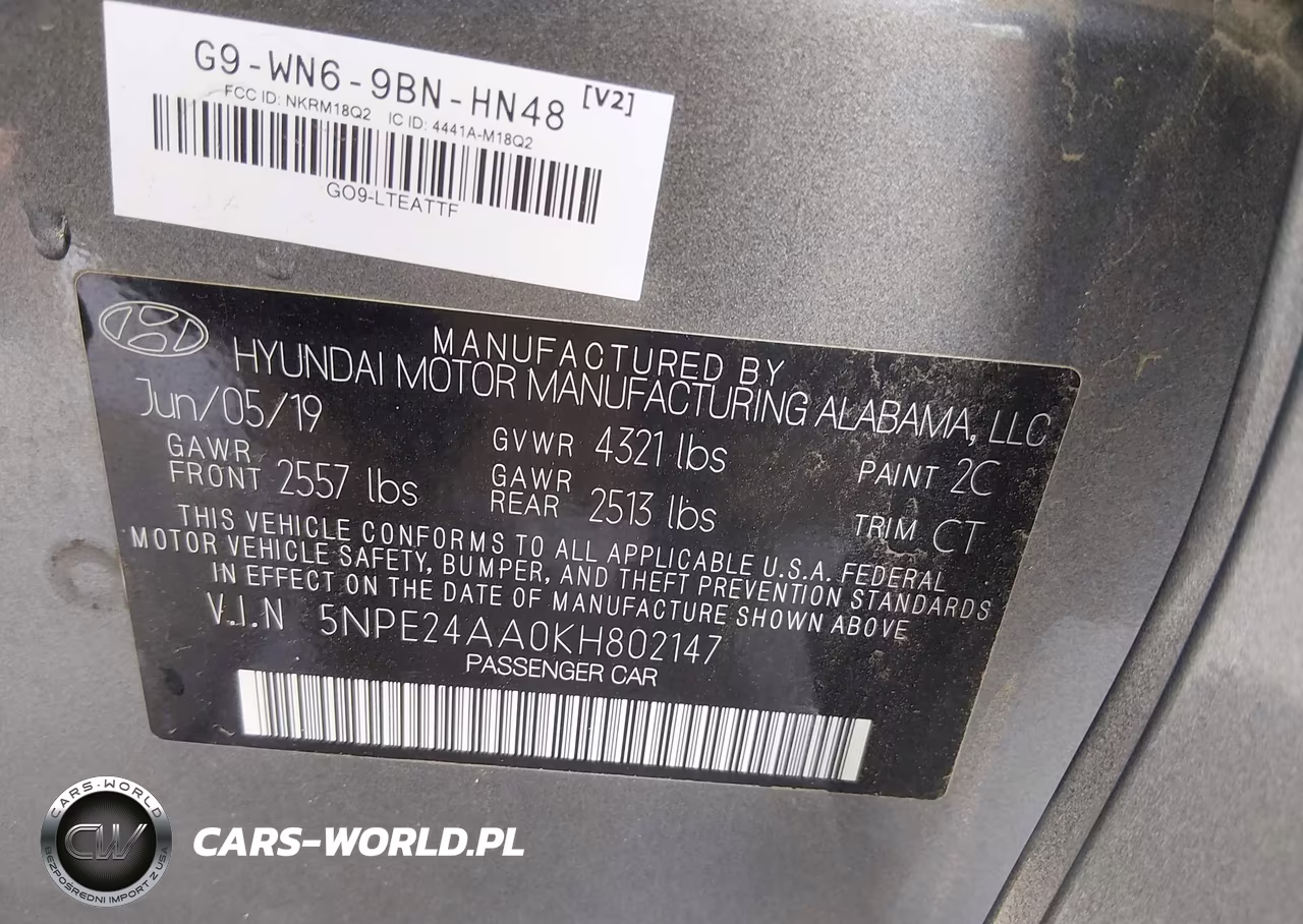 2019 Hyundai Sonata Eco VIN:5NPE24AA0KH802147 - 9