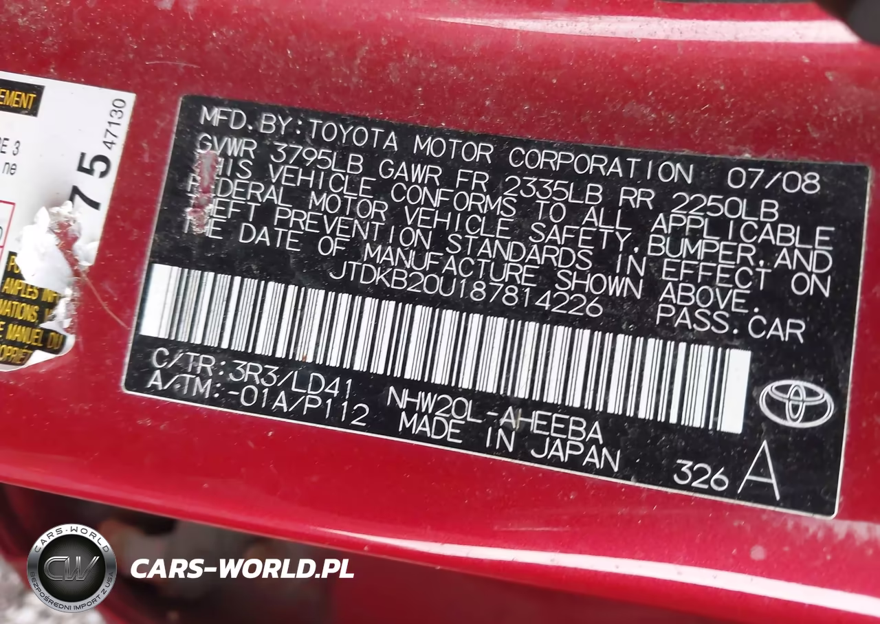 2008 Toyota Prius VIN:JTDKB20U187814226 - 9