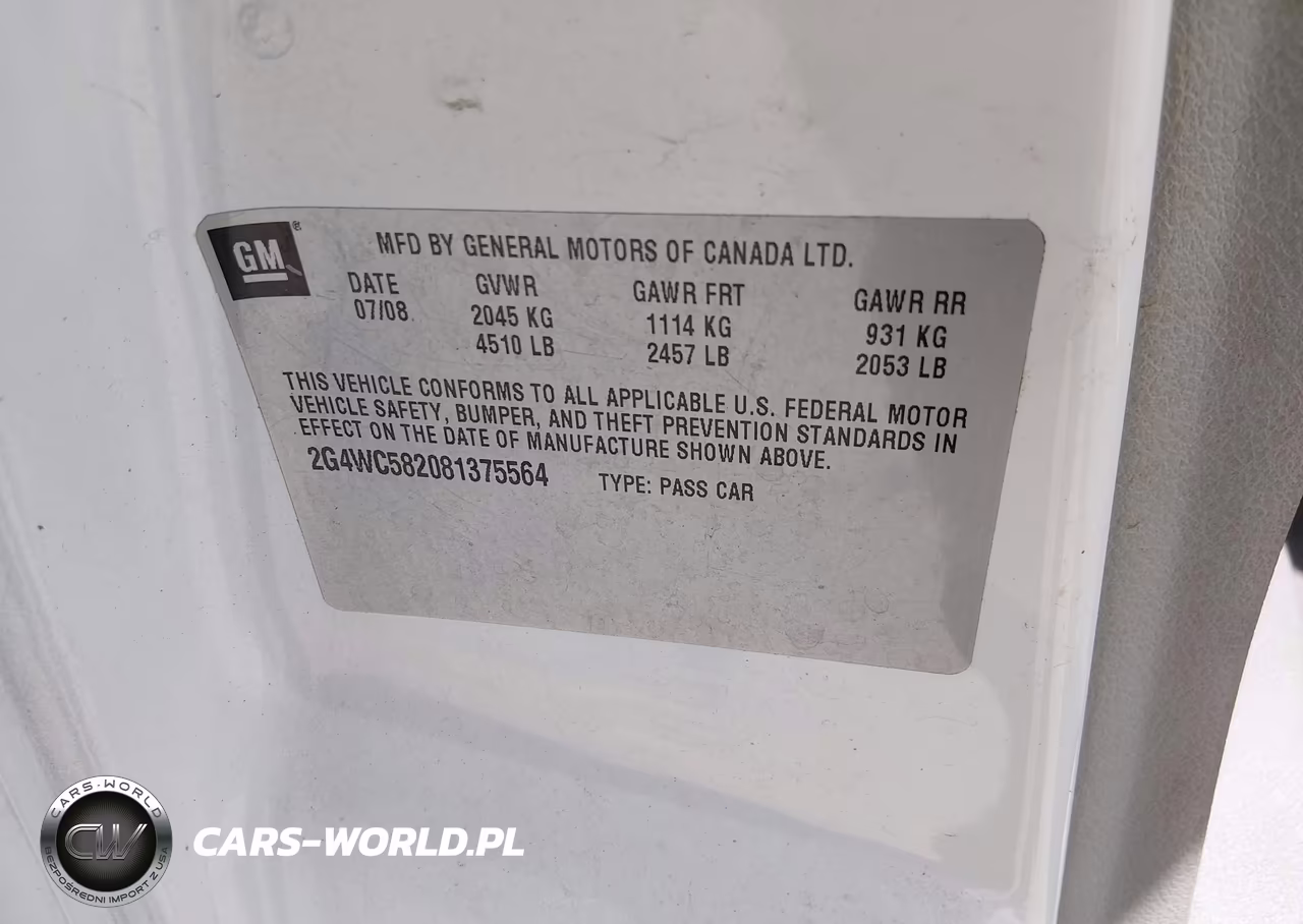2008 Buick Lacrosse Cx VIN:2G4WC582081375564 - 9