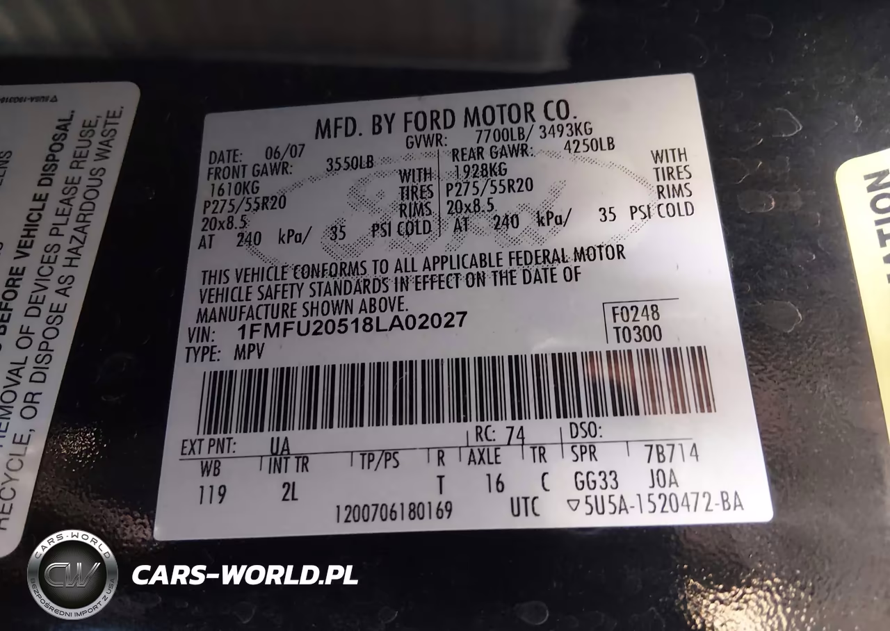 2008 Ford Expedition Limited VIN:1FMFU20518LA02027 - 9