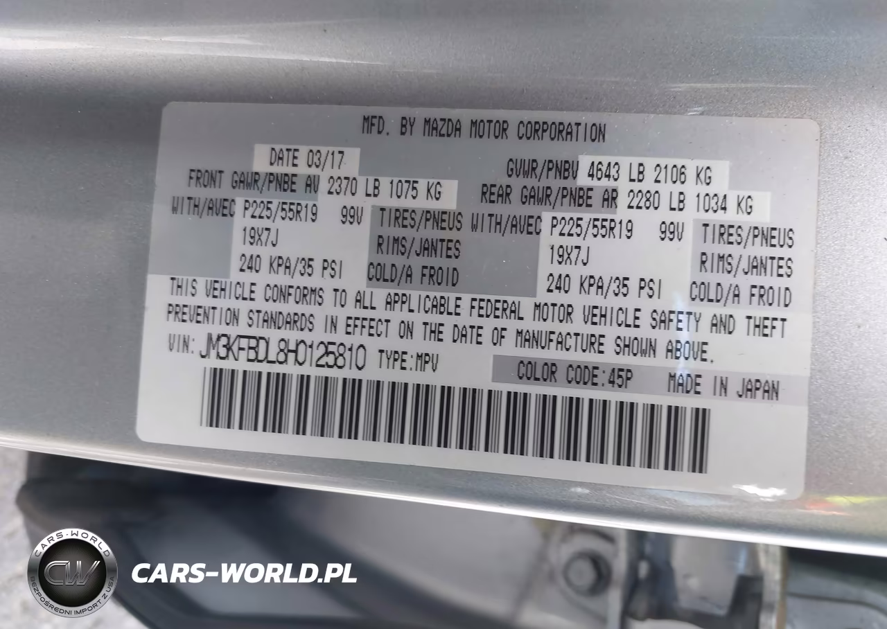 2017 Mazda Cx-5 Grand Touring VIN:JM3KFBDL8H0125810 - 9