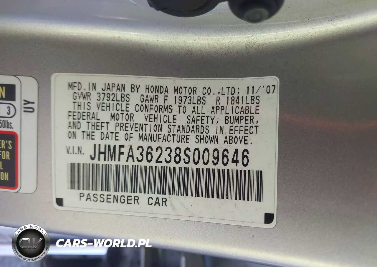 2008 Honda Civic Hybrid VIN:JHMFA36238S009646 - 9