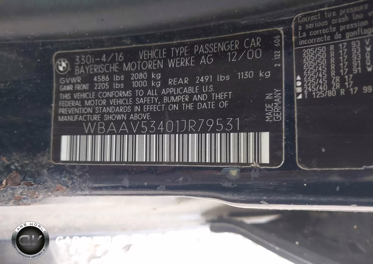 2001 BMW 330 I VIN:WBAAV53401JR79531 - 9