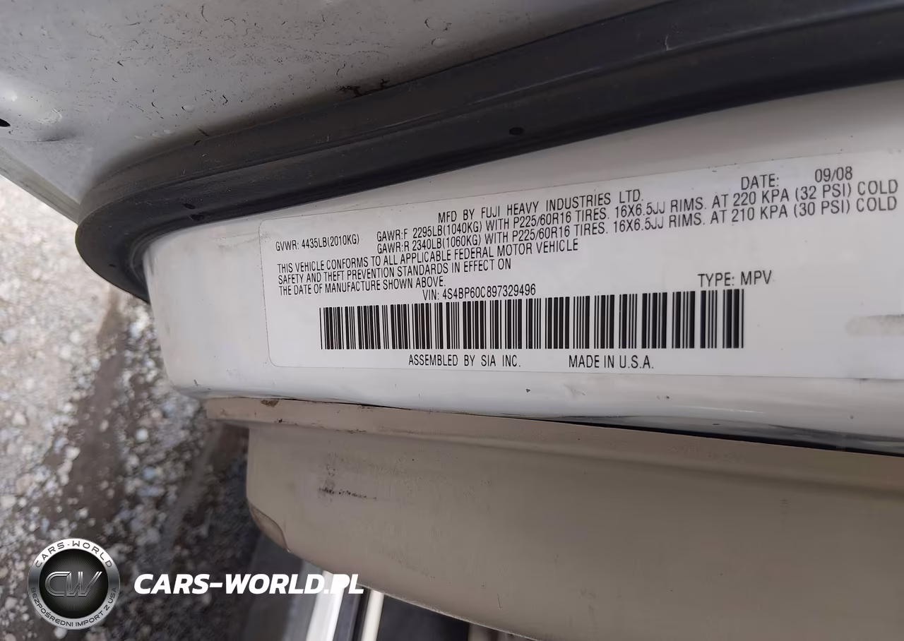 2009 Subaru Outback 2.5I VIN:4S4BP60C897329496 - 9