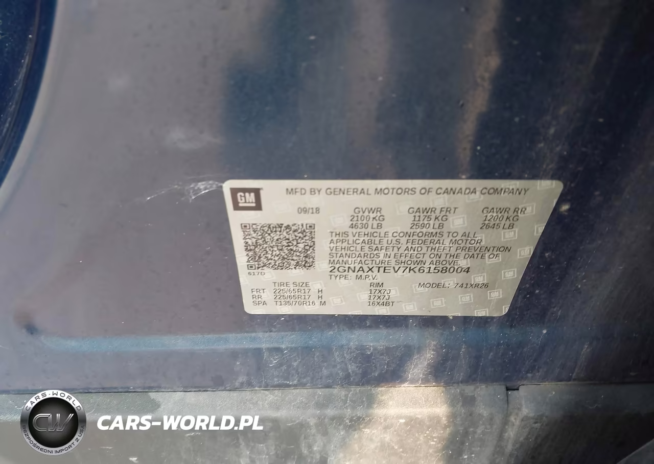 2019 Chevrolet Equinox Lt VIN:2GNAXTEV7K6158004 - 9