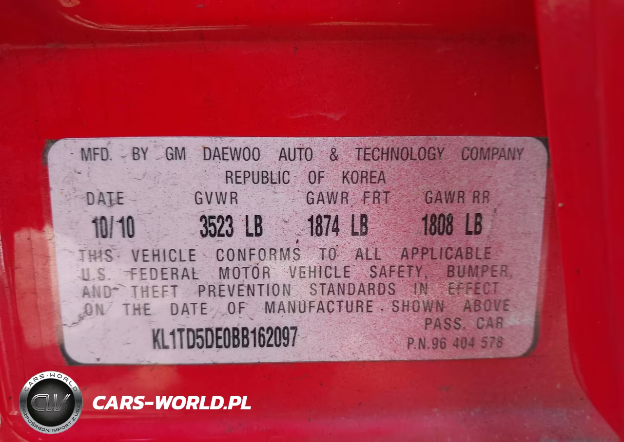 2011 Chevrolet Aveo 1Lt VIN:KL1TD5DE0BB162097 - 9