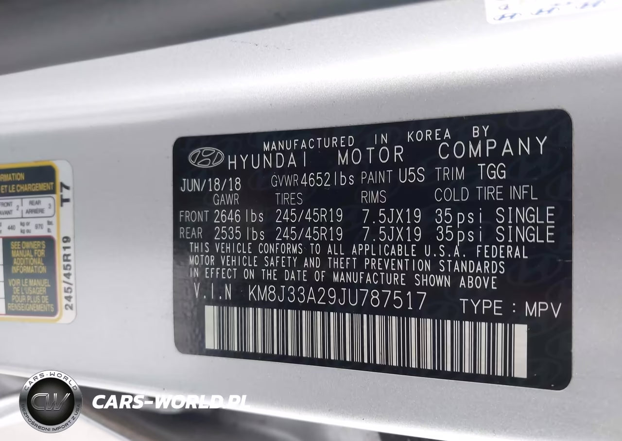 2018 Hyundai Tucson Value VIN:KM8J33A29JU787517 - 9