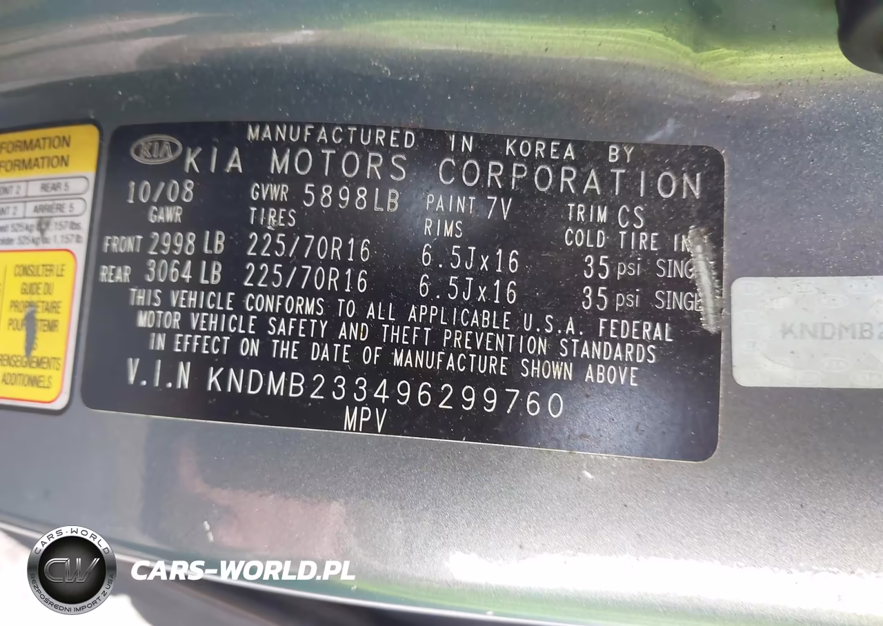 2009 Kia Sedona Lx VIN:KNDMB233496299760 - 9