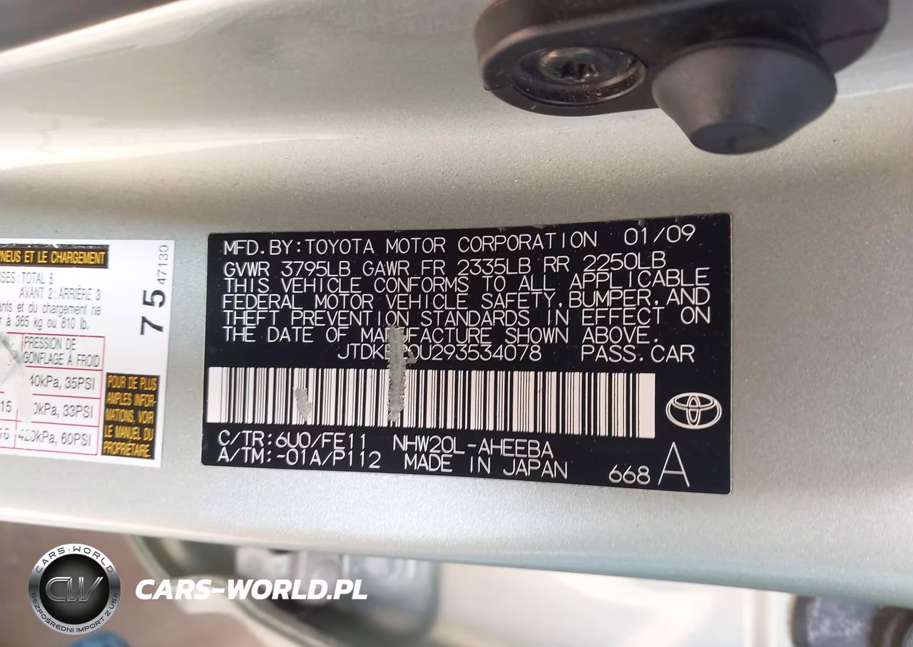 2009 Toyota Prius VIN:JTDKB20U293534078 - 9