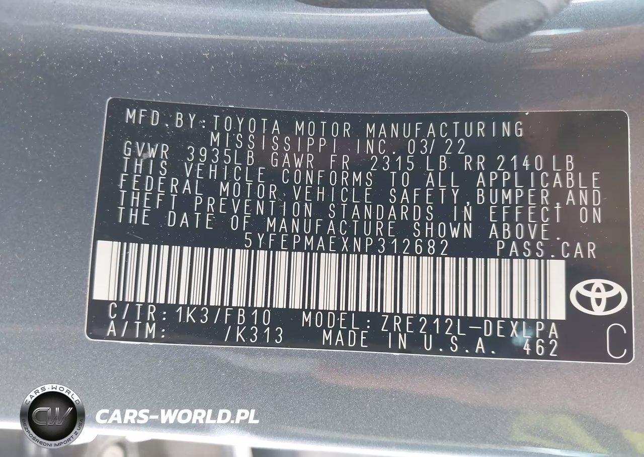 2022 Toyota Corolla Le VIN:5YFEPMAEXNP312682 - 9