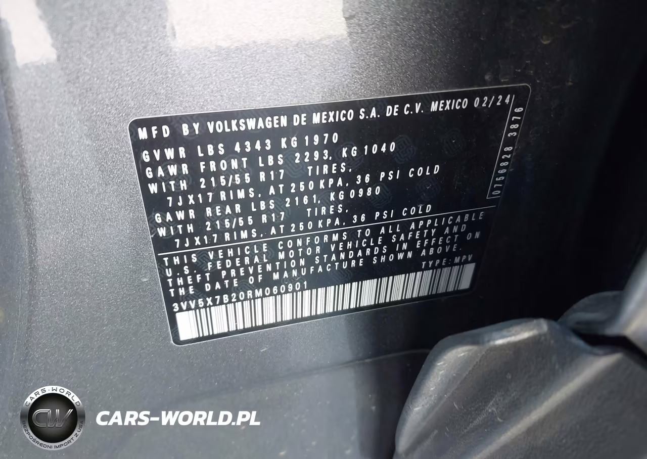 2024 Volkswagen Taos 1.5T S VIN:3VV5X7B20RM060901 - 9