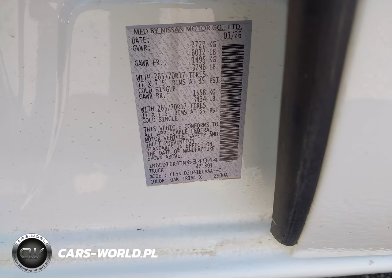 2026 Nissan Frontier Pro-4X 4X4 VIN:1N6ED1EK4TN634944 - 9