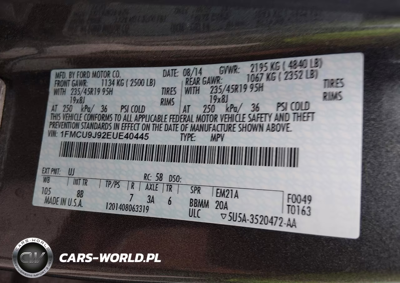 2014 Ford Escape Titanium VIN:1FMCU9J92EUE40445 - 9