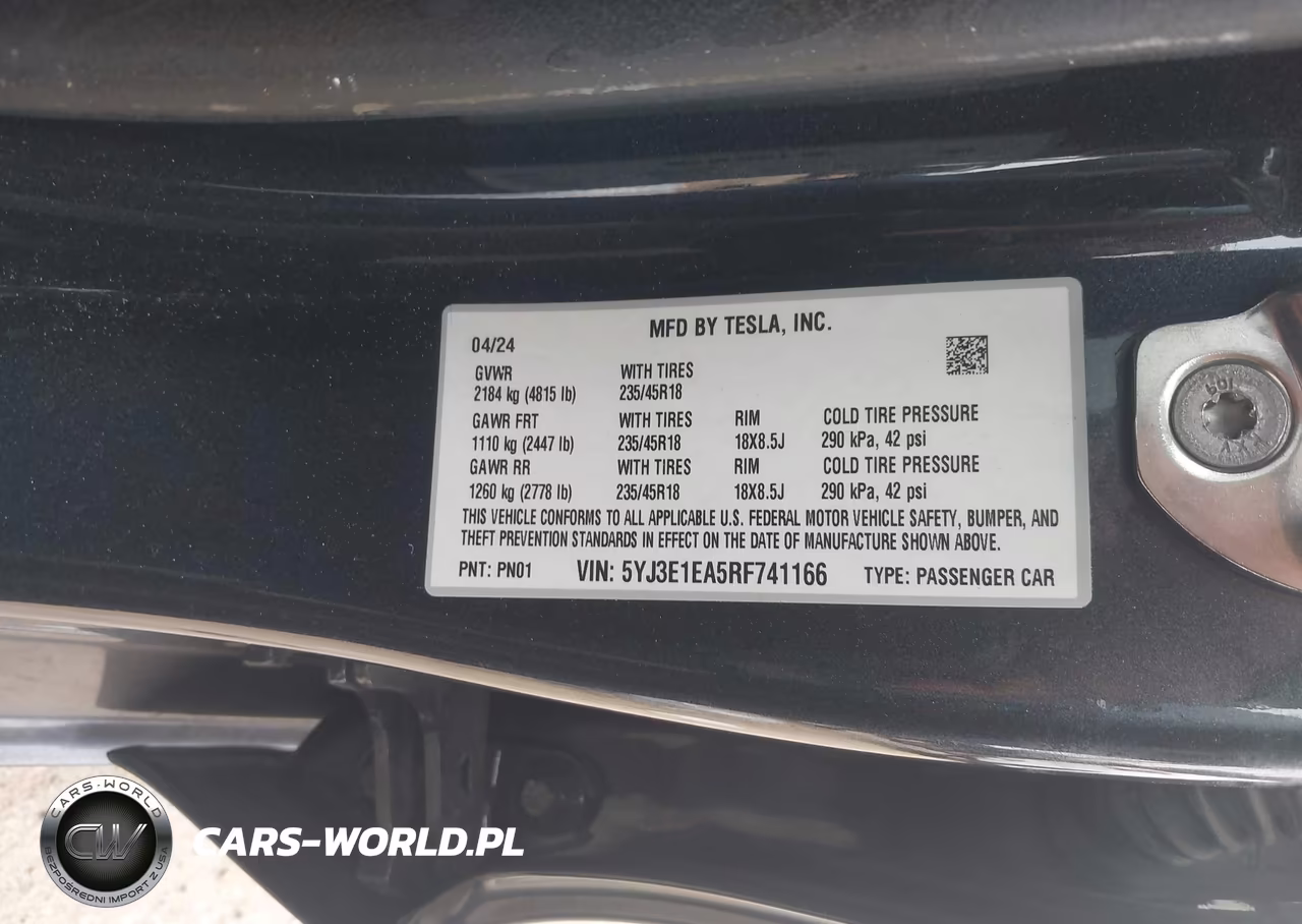 2024 Tesla Model 3 Long Range Dual Motor All-Wheel Drive-Rear-Wheel Drive VIN:5YJ3E1EA5RF741166 - 9