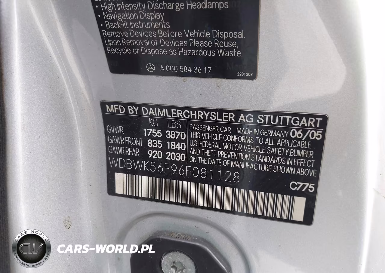 2006 Mercedes-Benz Slk 350 VIN:WDBWK56F96F081128 - 9