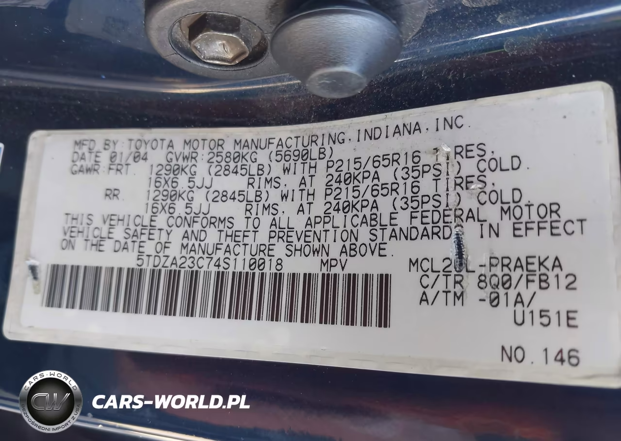 2004 Toyota Sienna Le VIN:5TDZA23C74S110018 - 9