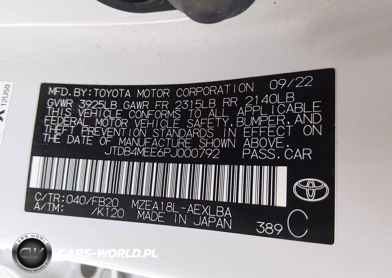 2023 Toyota Corolla Le VIN:JTDB4MEE6PJ000792 - 9