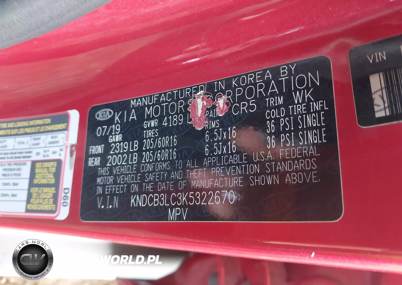 2019 Kia Niro Lx VIN:KNDCB3LC3K5322670 - 9