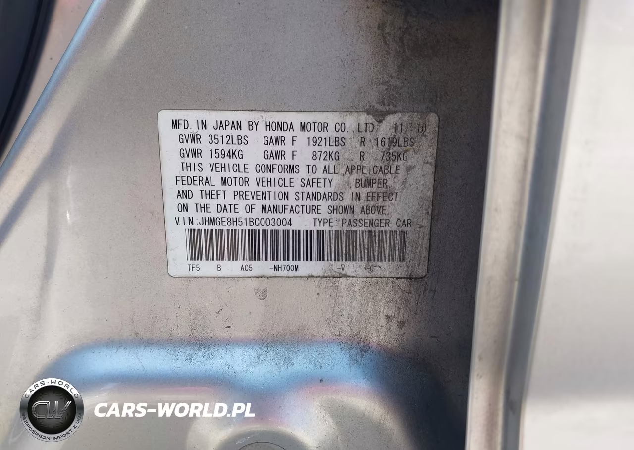 2011 Honda Fit Sport VIN:JHMGE8H51BC003004 - 9