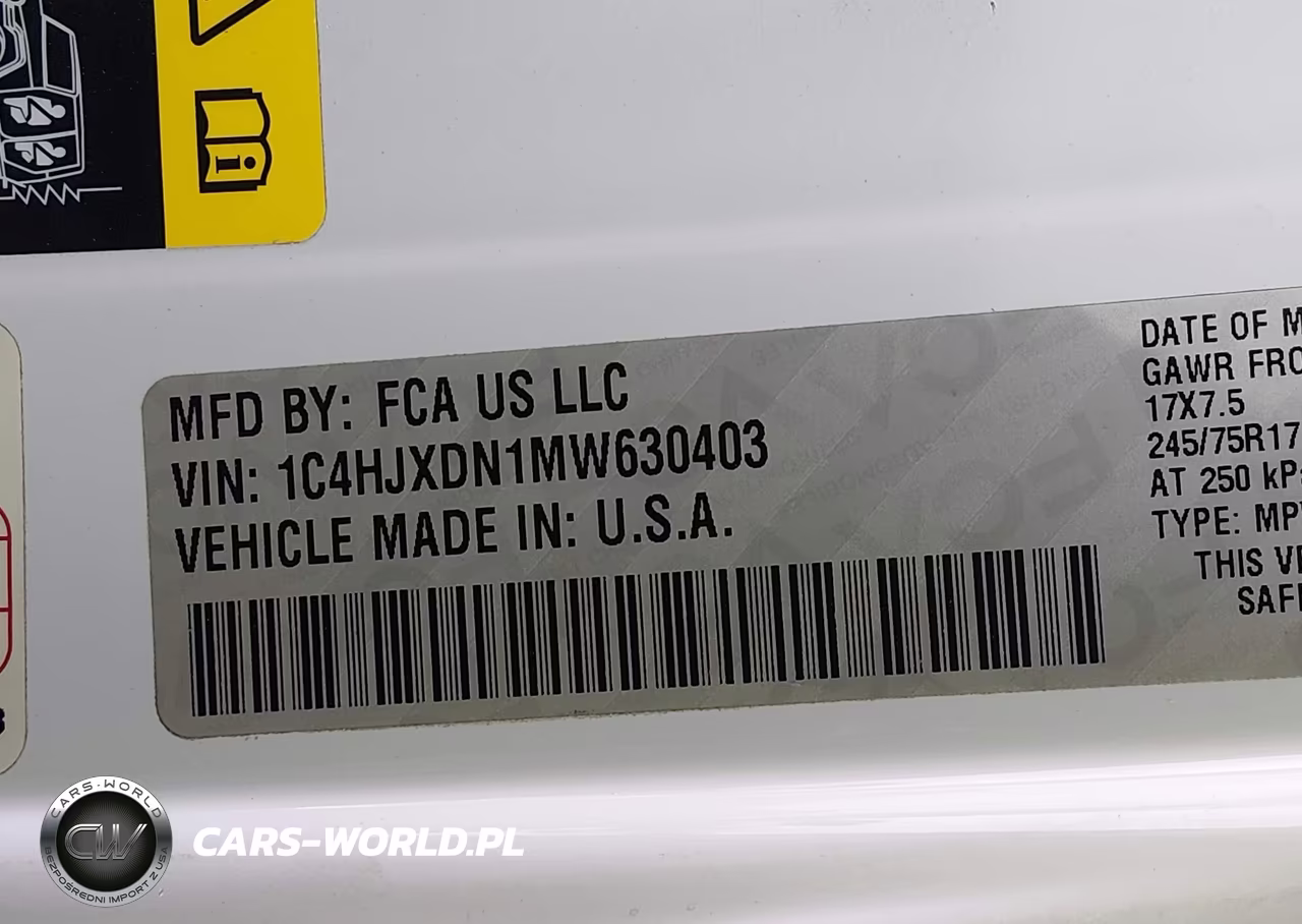 2021 Jeep Wrangler Unlimited Sport S 4X4 VIN:1C4HJXDN1MW630403 - 9