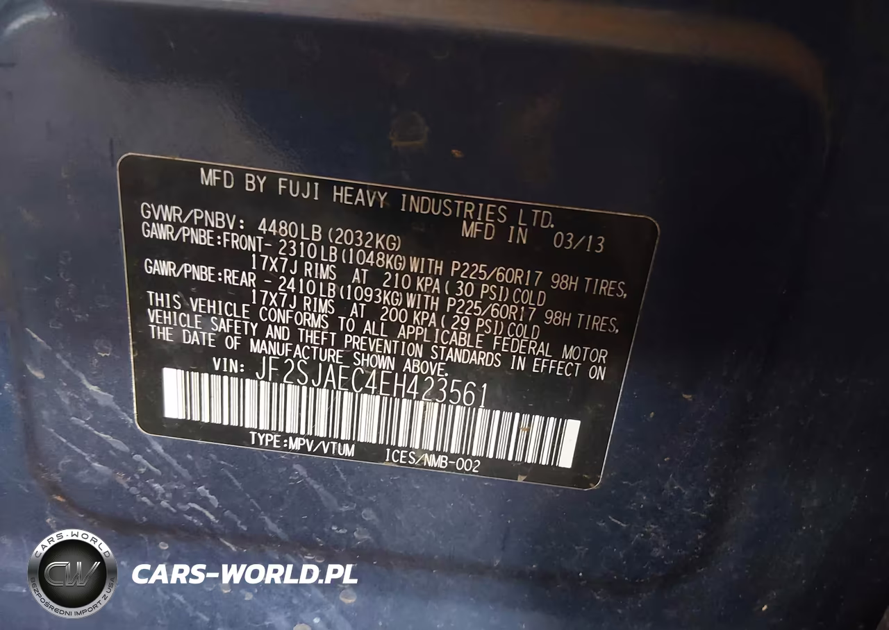2014 Subaru Forester 2.5I Premium VIN:JF2SJAEC4EH423561 - 9