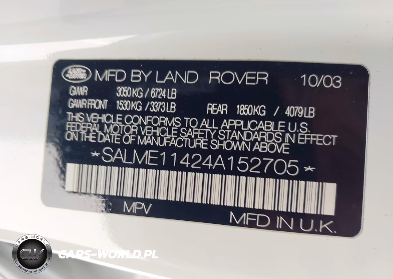 2004 Land Rover Range Rover Hse VIN:SALME11424A152705 - 9