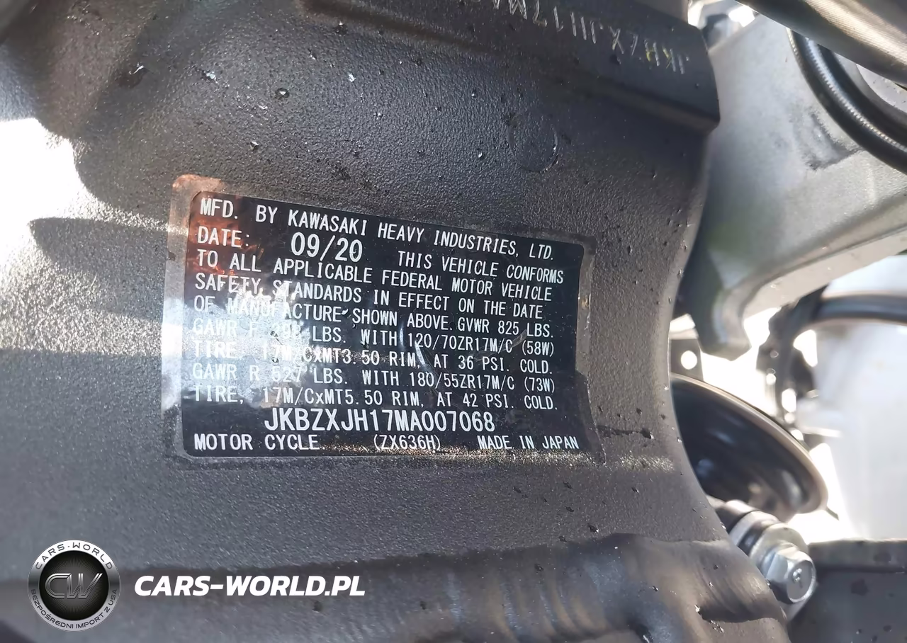 2021 Kawasaki Zx636 K VIN:JKBZXJH17MA007068 - 10