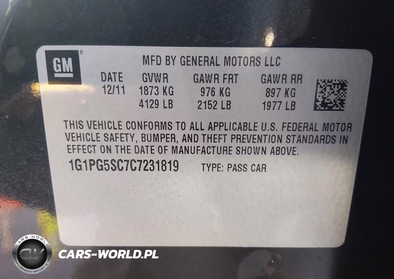 2012 Chevrolet Cruze 2Lt VIN:1G1PG5SC7C7231819 - 9