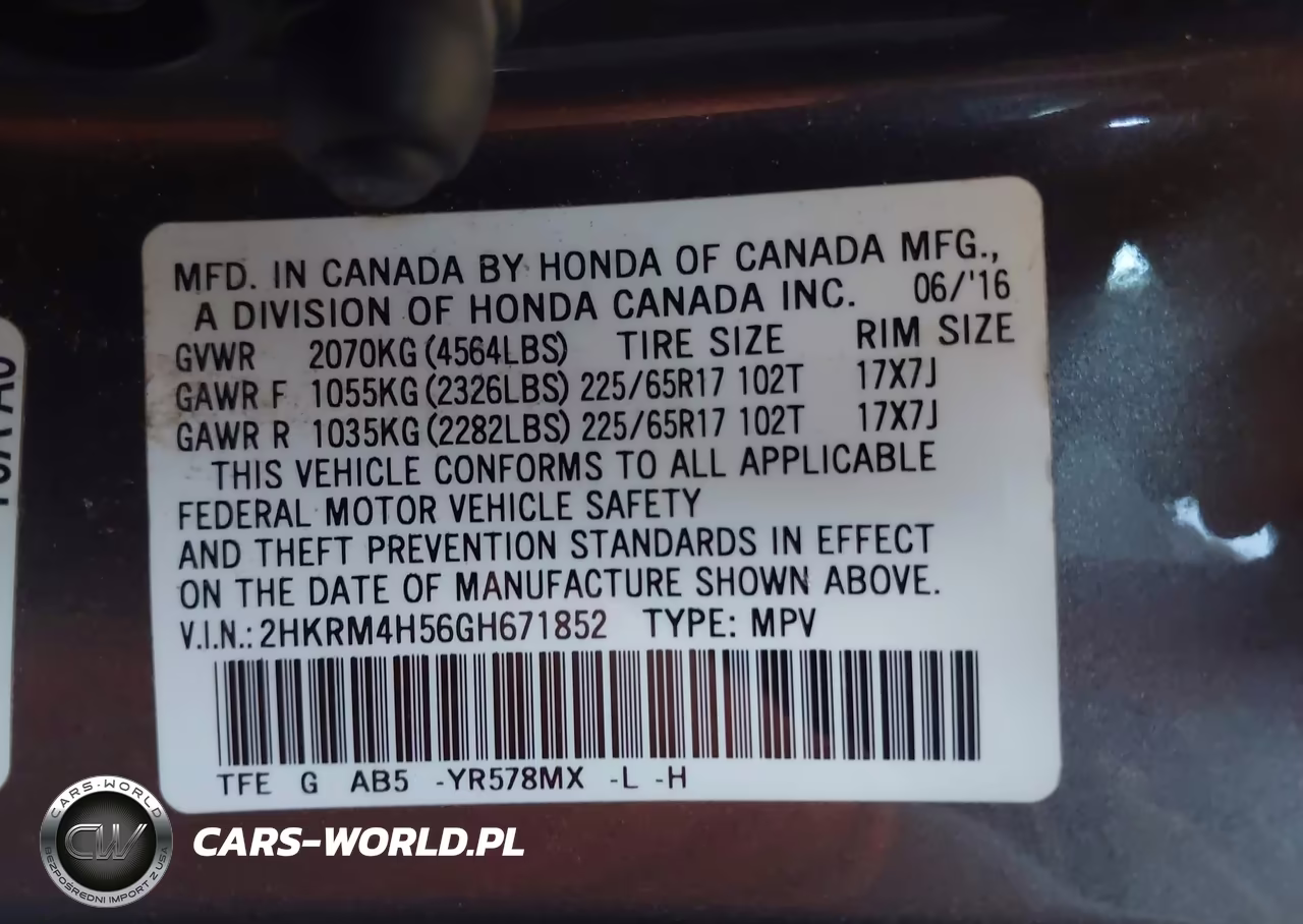 2016 Honda Cr-V Ex VIN:2HKRM4H56GH671852 - 9