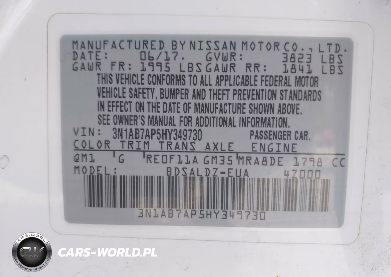 2017 Nissan Sentra Sv VIN:3N1AB7AP5HY349730 - 9