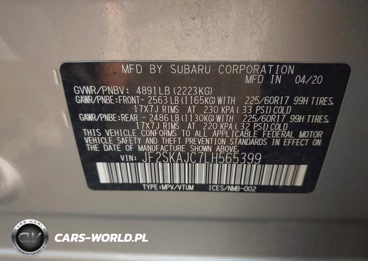 2020 Subaru Forester Premium VIN:JF2SKAJC7LH565399 - 9
