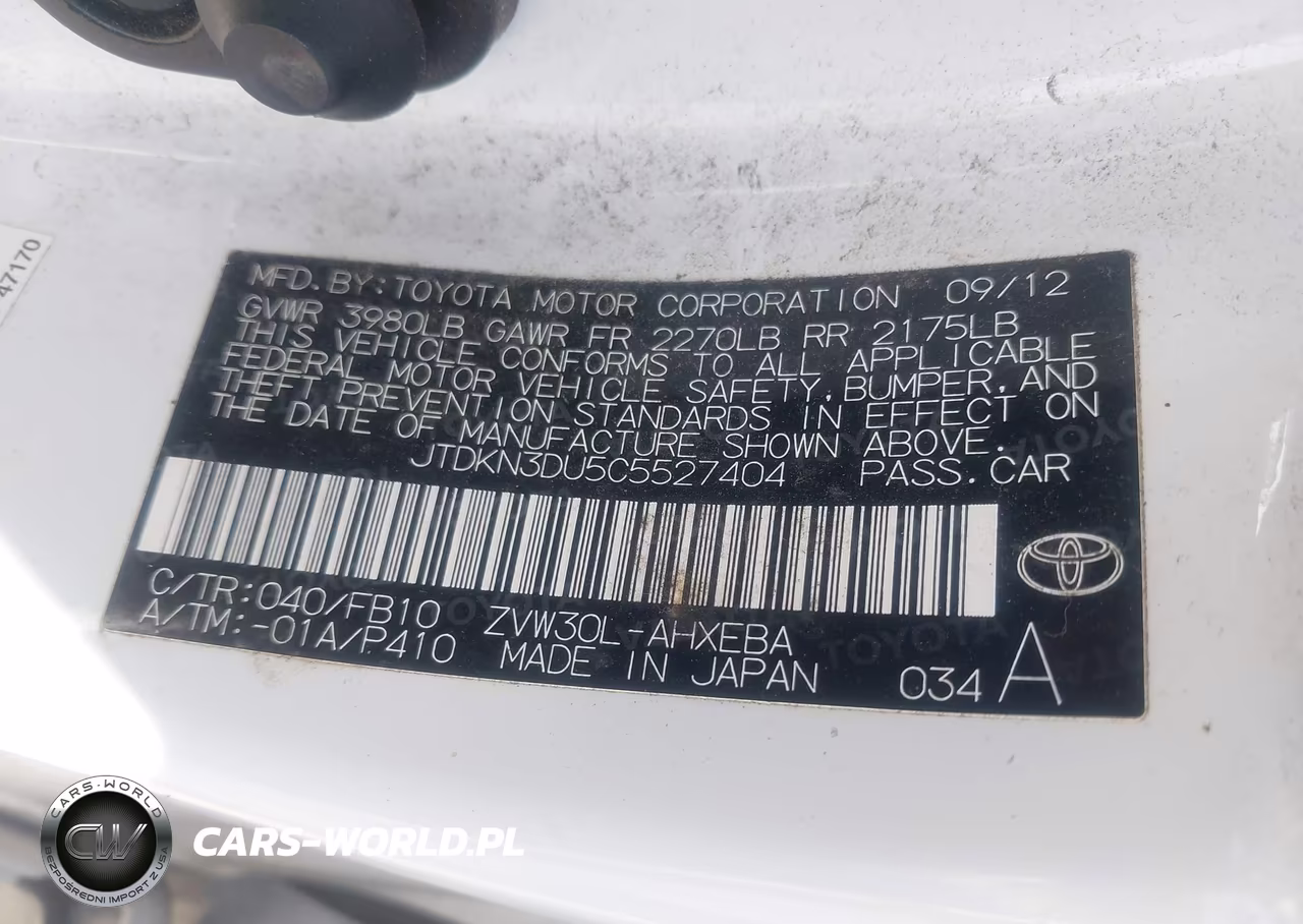 2012 Toyota Prius Three VIN:JTDKN3DU5C5527404 - 9