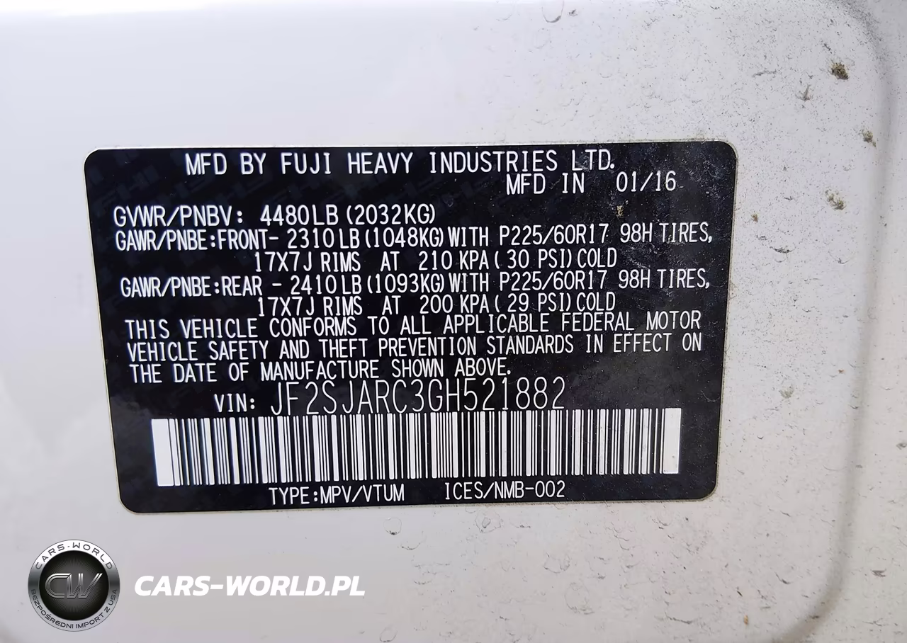 2016 Subaru Forester 2.5I Limited VIN:JF2SJARC3GH521882 - 9
