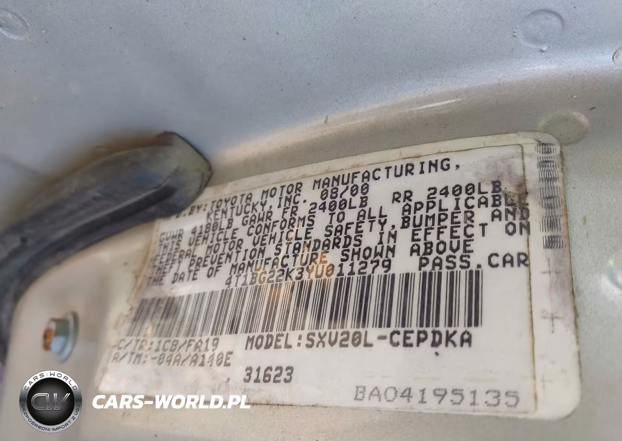 2000 Toyota Camry Ce VIN:4T1BG22K3YU011279 - 9