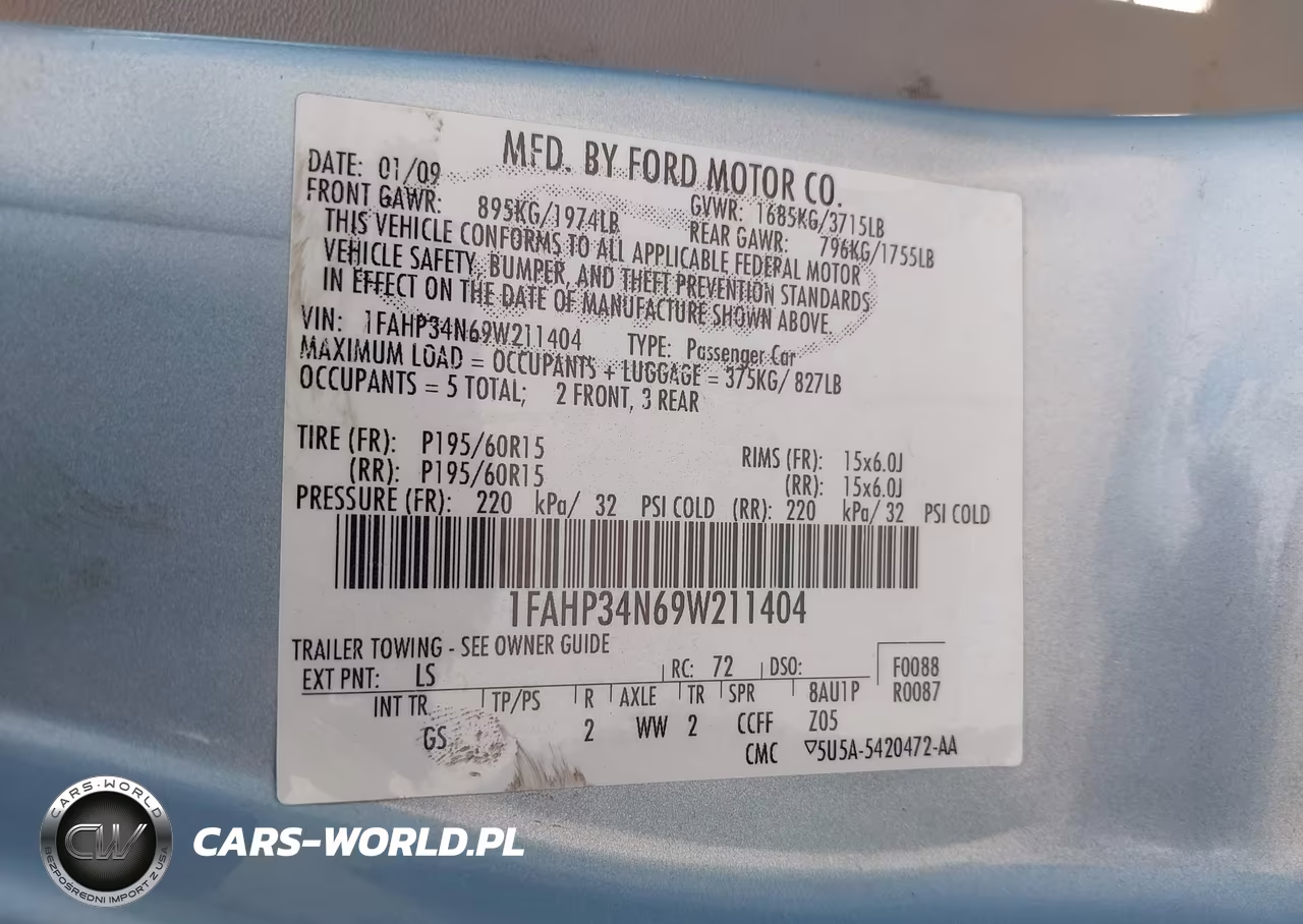 2009 Ford Focus S VIN:1FAHP34N69W211404 - 9