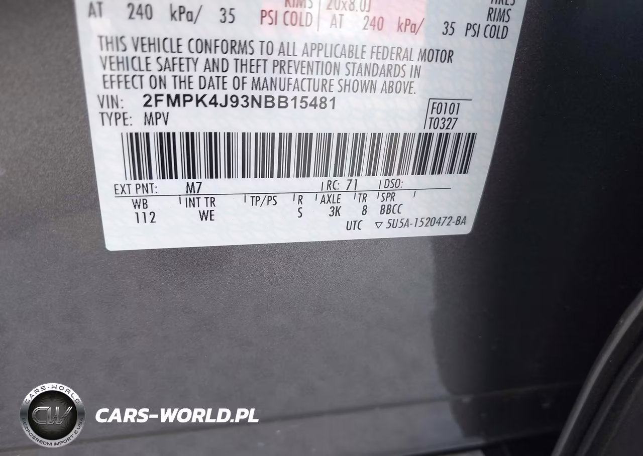 2022 Ford Edge St-Line VIN:2FMPK4J93NBB15481 - 9