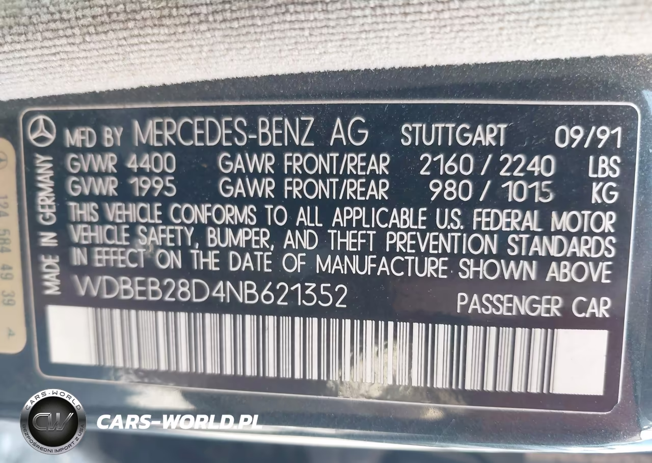 1992 Mercedes-Benz 300 D VIN:WDBEB28D4NB621352 - 9