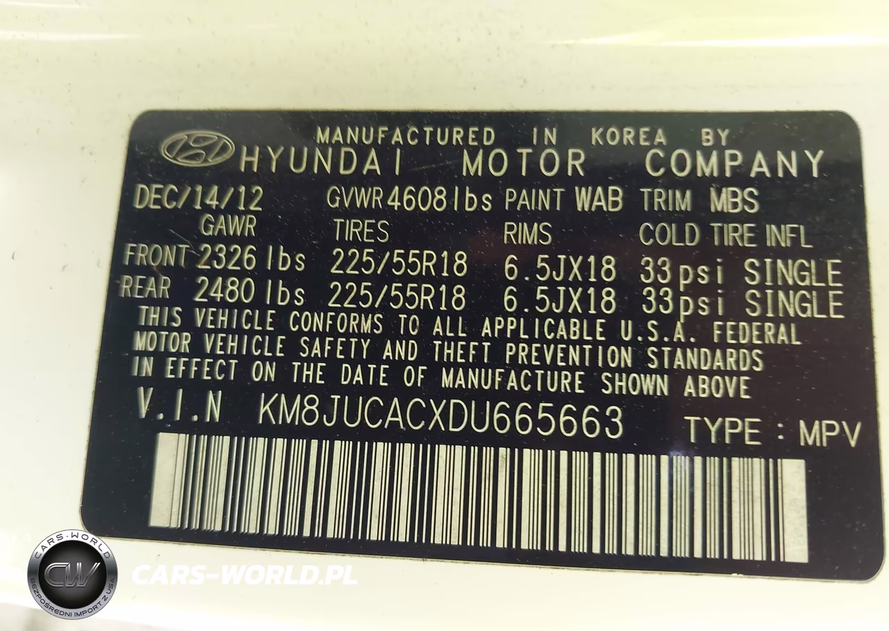 2013 Hyundai Tucson Limited VIN:KM8JUCACXDU665663 - 9