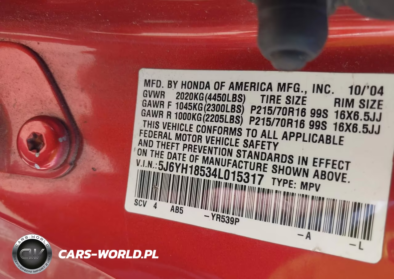2004 Honda Element Ex VIN:5J6YH18534L015317 - 9