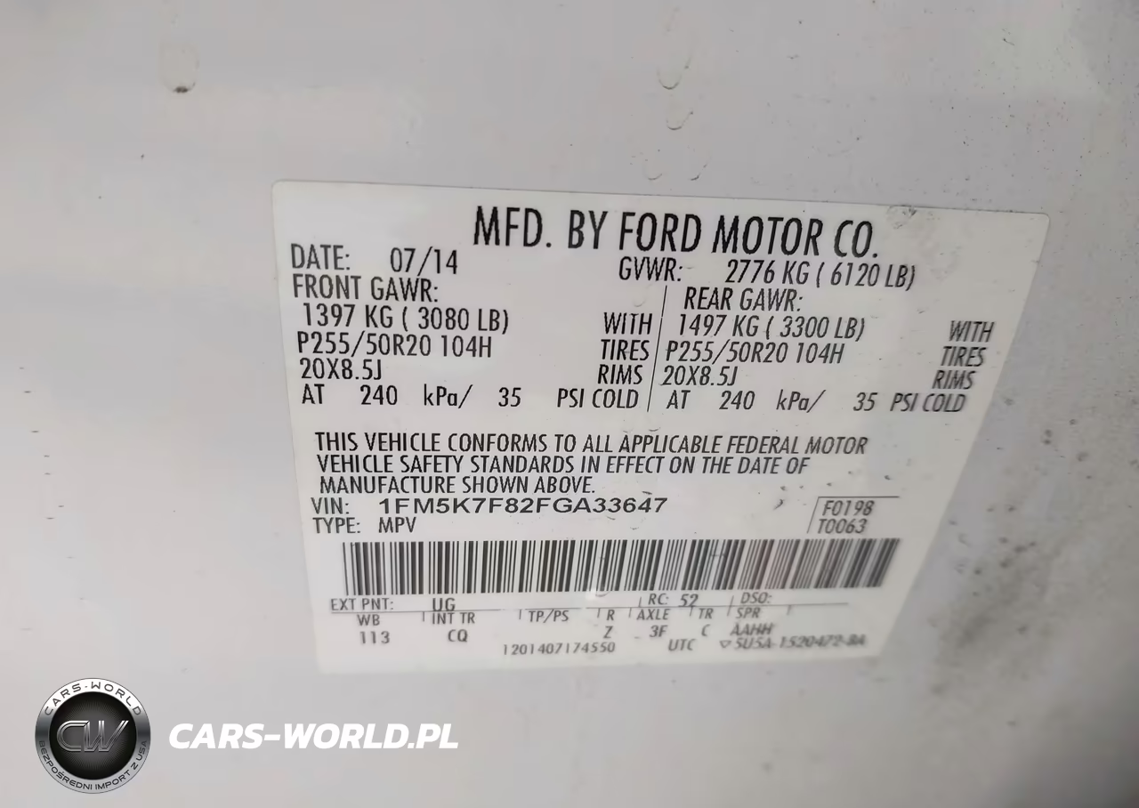 2015 Ford Explorer Limited VIN:1FM5K7F82FGA33647 - 9