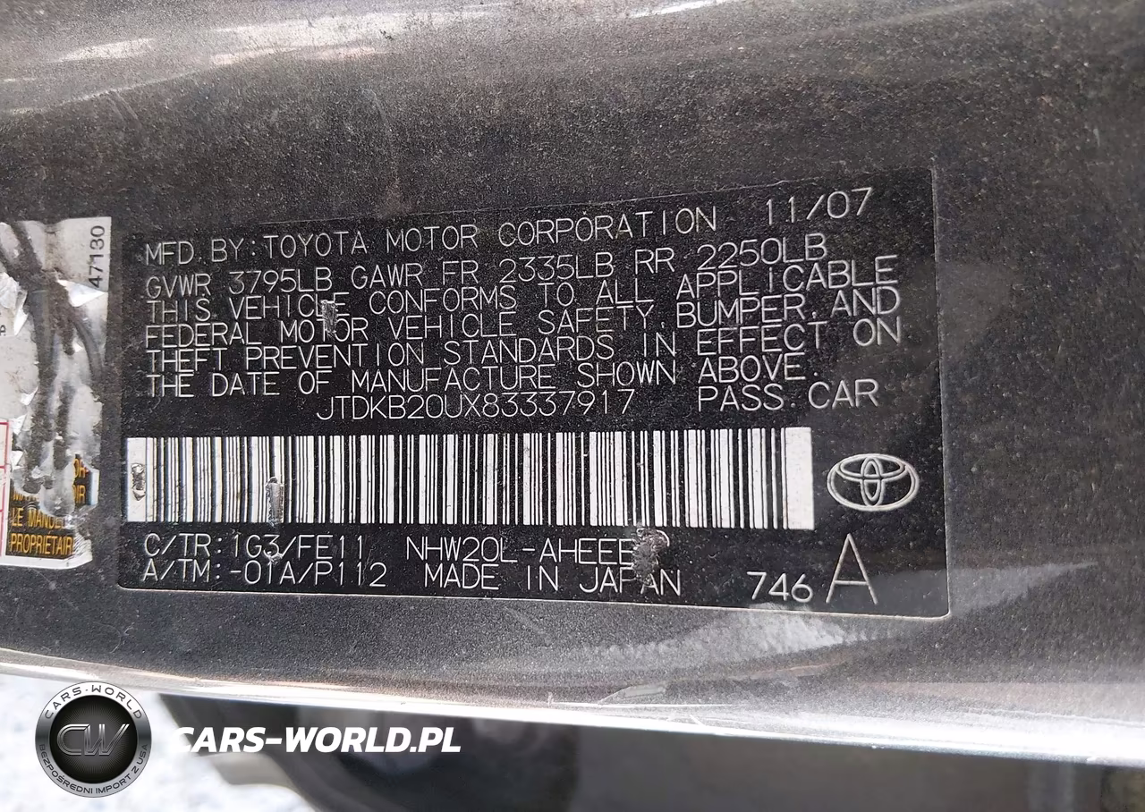 2008 Toyota Prius VIN:JTDKB20UX83337917 - 9