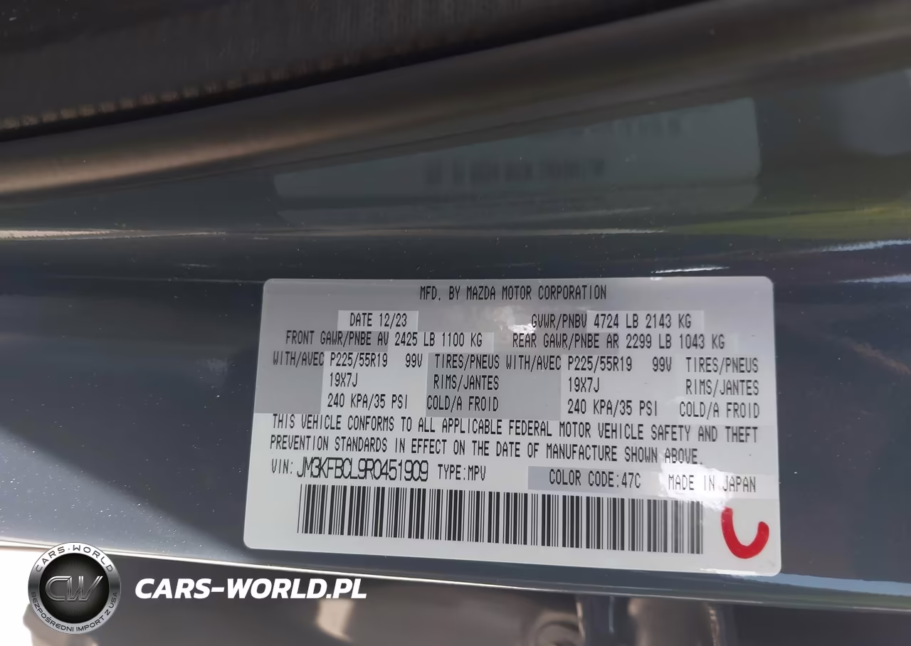 2024 Mazda Cx-5 2.5 S Carbon Edition VIN:JM3KFBCL9R0451909 - 9