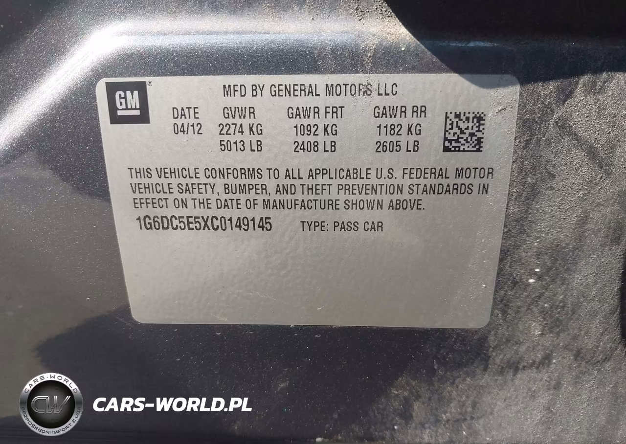 2012 Cadillac Cts Standard VIN:1G6DC5E5XC0149145 - 9