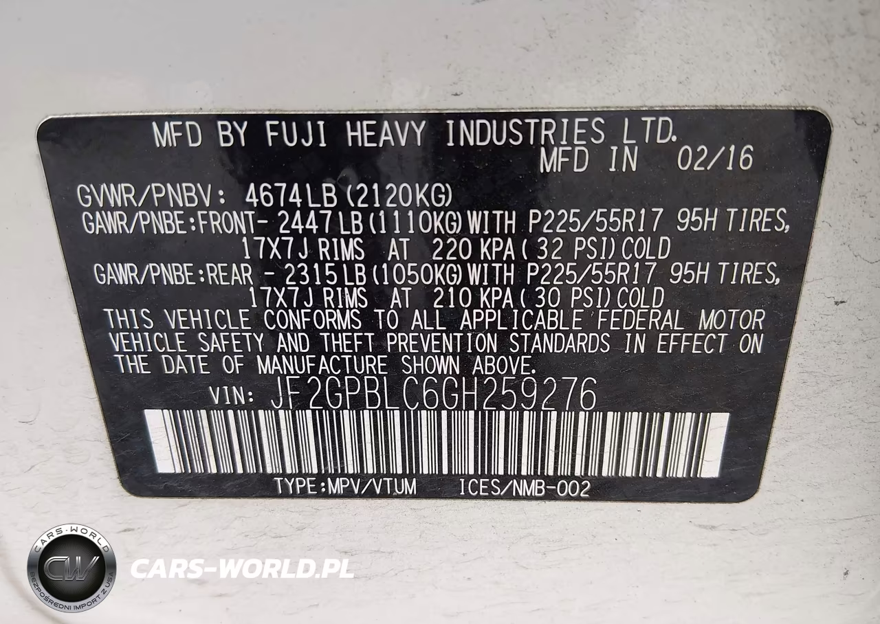 2016 Subaru Crosstrek Hybrid Touring VIN:JF2GPBLC6GH259276 - 9