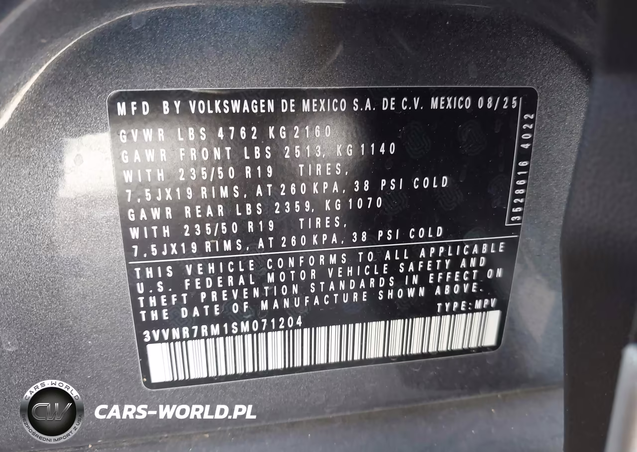 2025 Volkswagen Tiguan 2.0T Se VIN:3VVNR7RM1SM071204 - 9