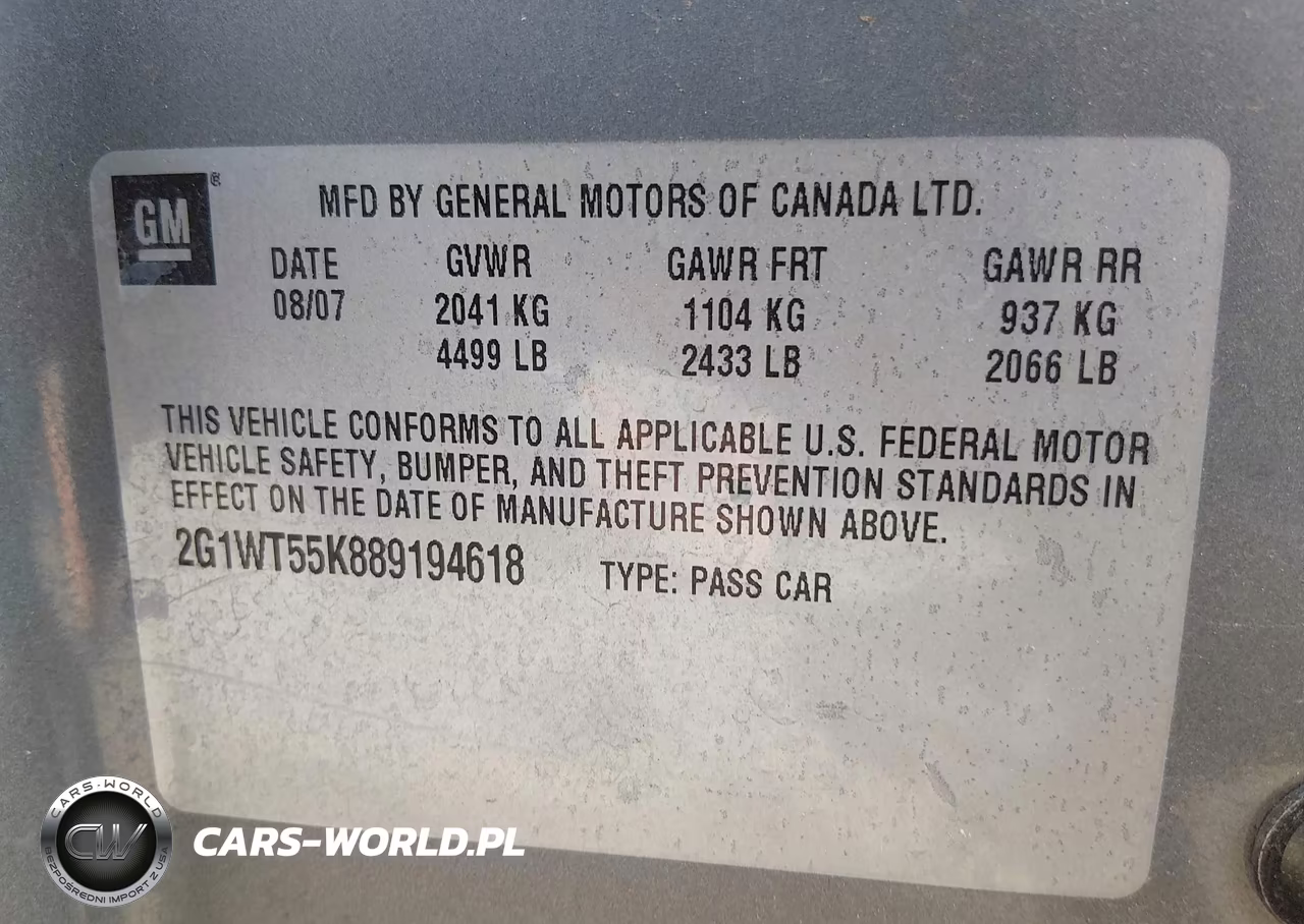 2008 Chevrolet Impala Lt VIN:2G1WT55K889194618 - 9
